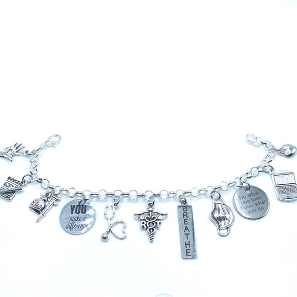 Respiratory Therapist Charm Bracelet RT - Picture 3 of 7